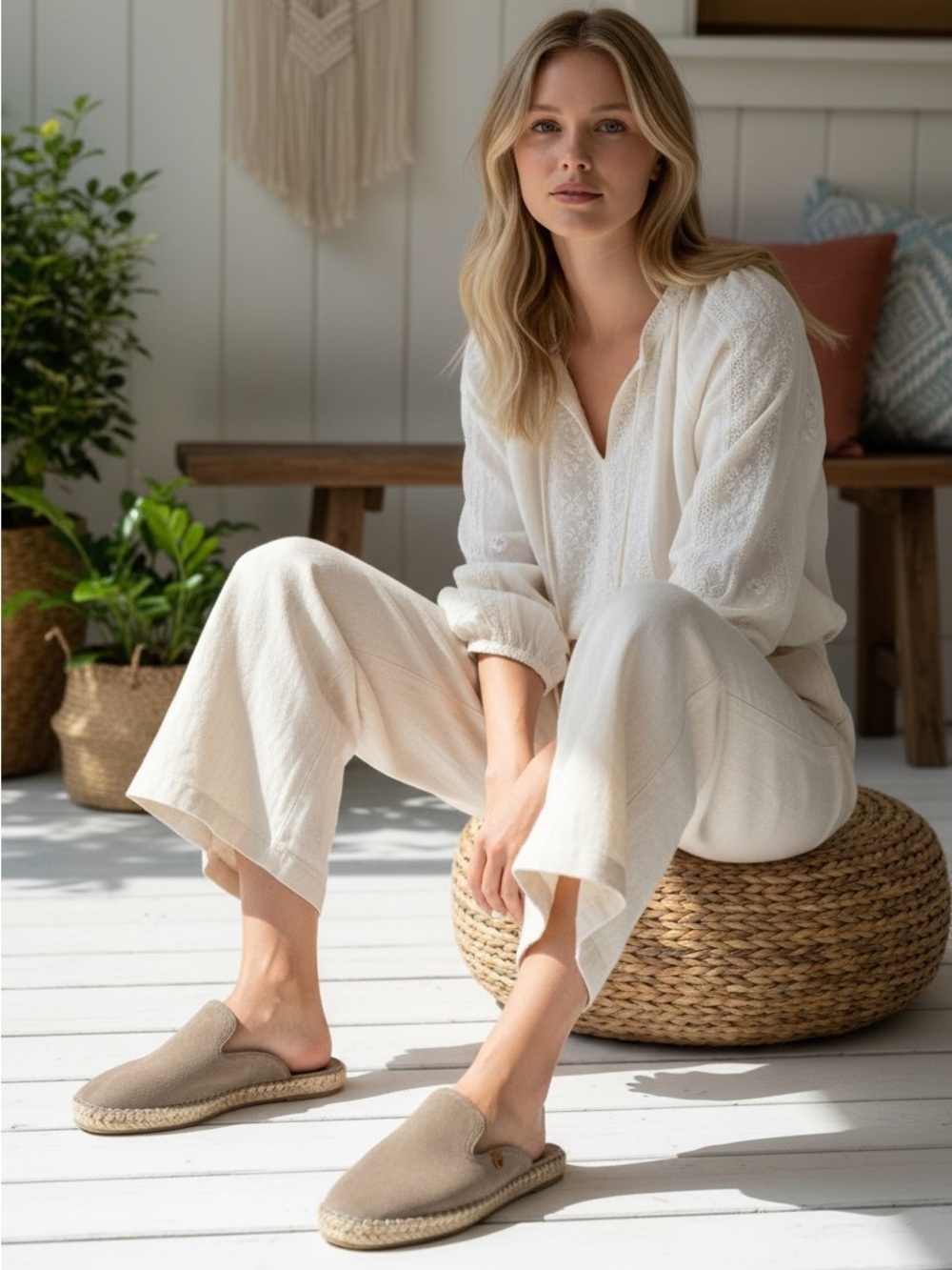 Verbenas Celia Espadrilles Taupe Suede Flats Women’s Size 41 EU 10-10.5 US - Picture 12 of 12